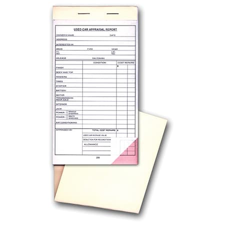 Asp Used Vehicle Appraisal Book, 4 1/4" X 7 3/4", 2 Part, 1 Bk (25 Per Bk) 8335